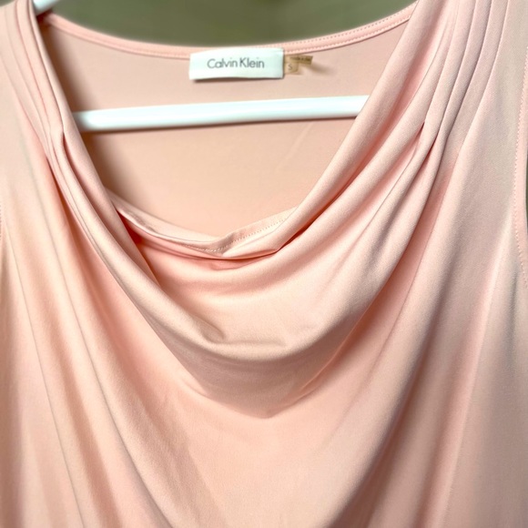 Calvin Klein draped neck tank. Pale pink, size S Rarely worn, some stretch. - Picture 3 of 6